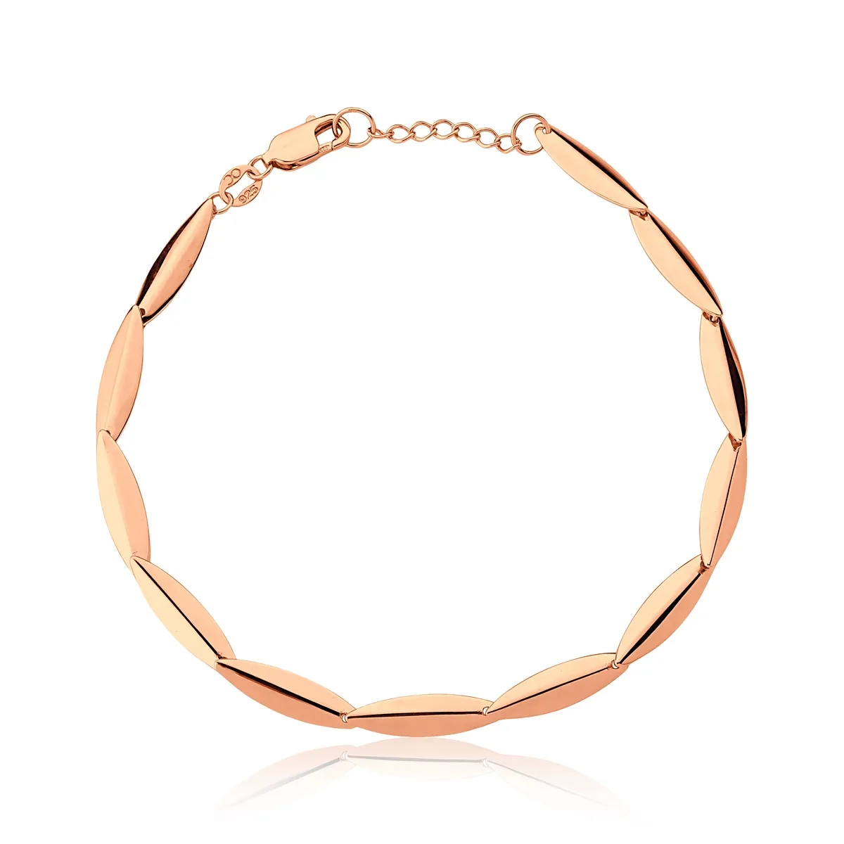 PULSEIRA DE PRATA 925 COM BANHO EM OURO ROSE - COLEÇÃO RAIN