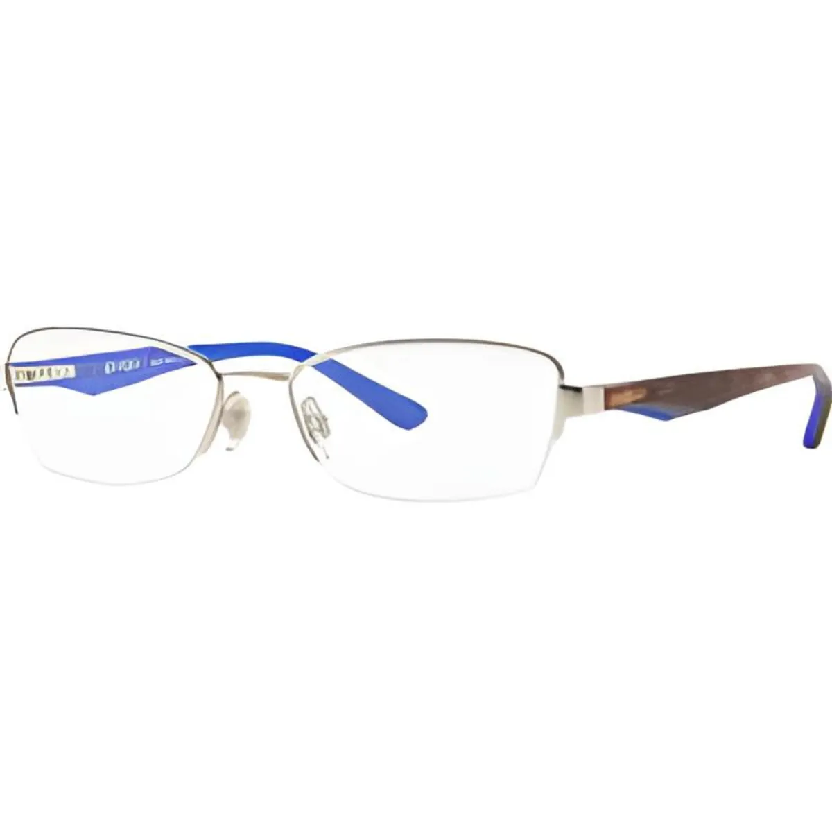 Óculos de Grau Vogue 0VO3902L 323 53 Metal Prateado com lentes na cor Marrom Mesclado