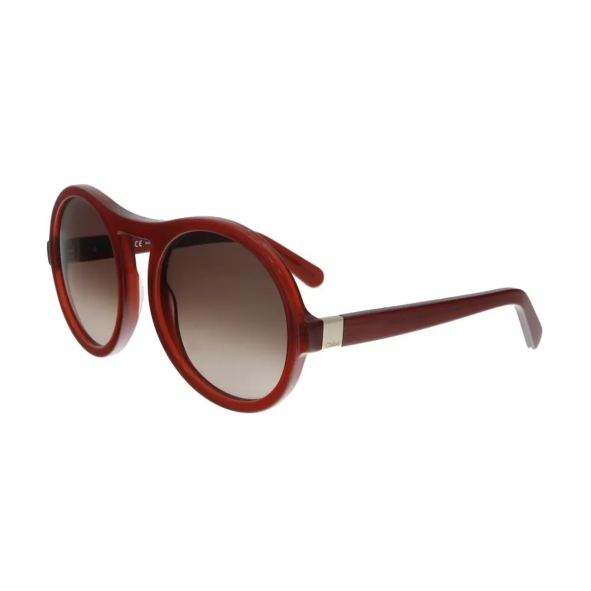 Óculos de Sol Chloé CE715S 223 57 Acetato Vermelho com lentes na cor Cinza Degradê