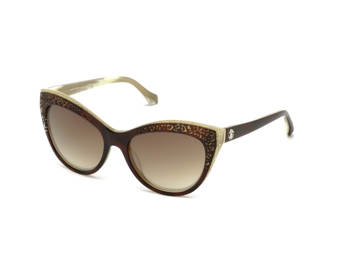 Óculos de Sol Roberto Cavalli RC982S_5656F Acetato Marrom com lentes na cor Marrom Degradê