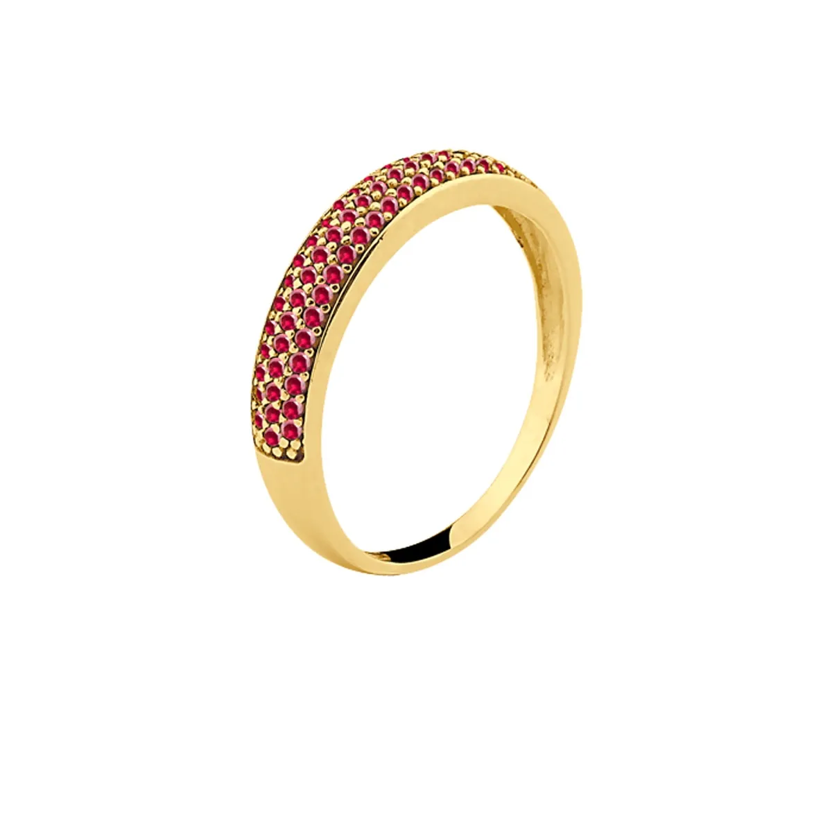 Anel de Ouro 18k  Aparador Pavê de Rubis