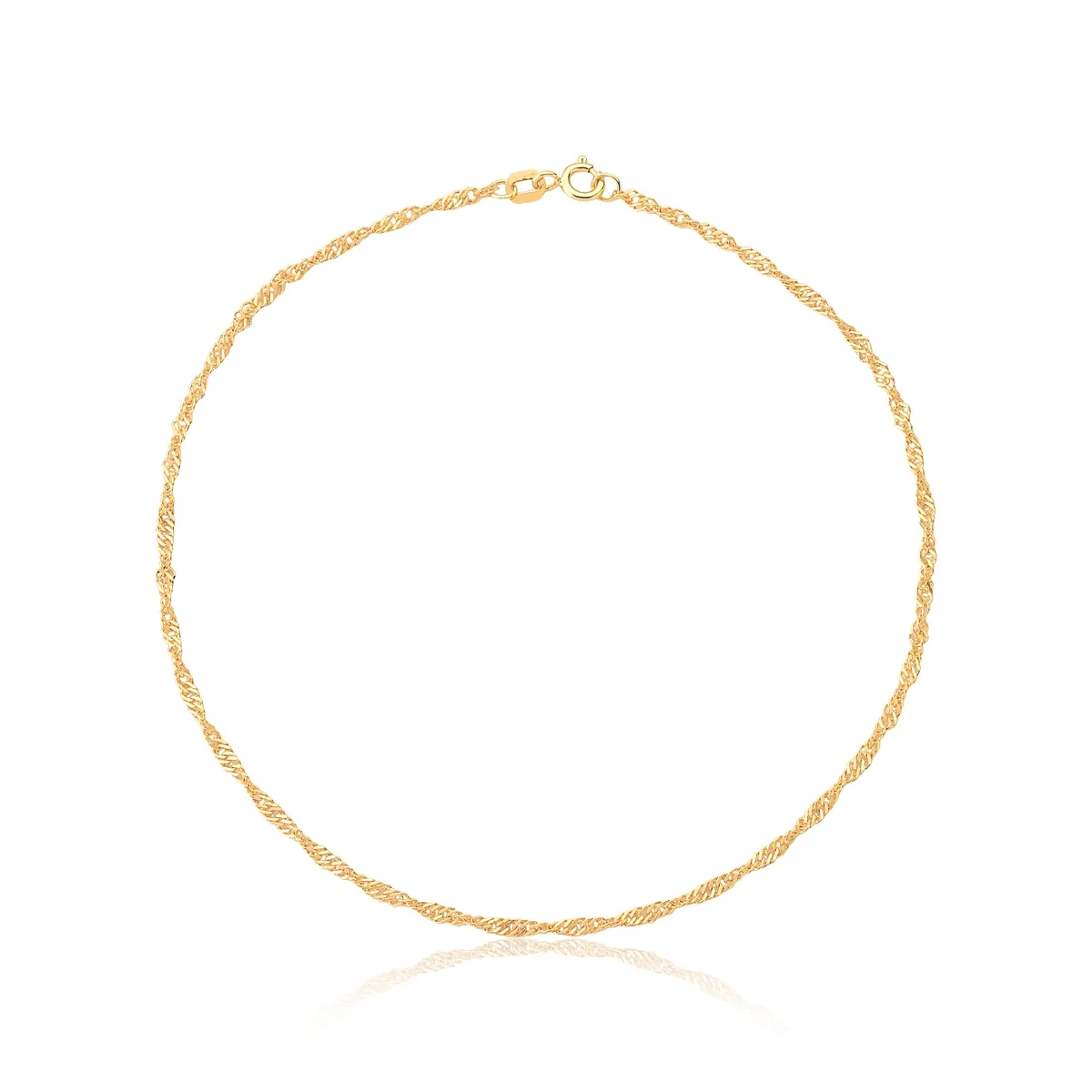 TORNOZELEIRA DE OURO 18K FEMININA SINGAPURA-24CM