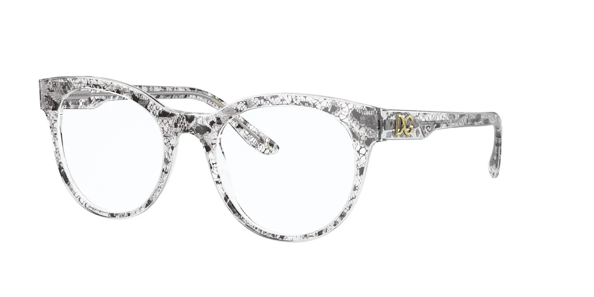 Óculos de Grau Dolce & Gabbana 0DG3334 3287 52 Acetato Preto e Branco