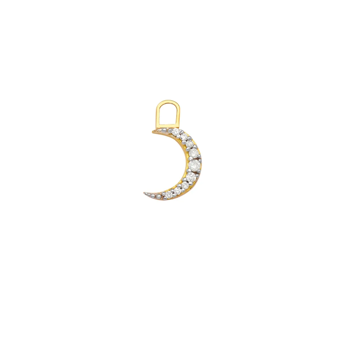 PINGENTE DE OURO 18K LUA COM DIAMANTES