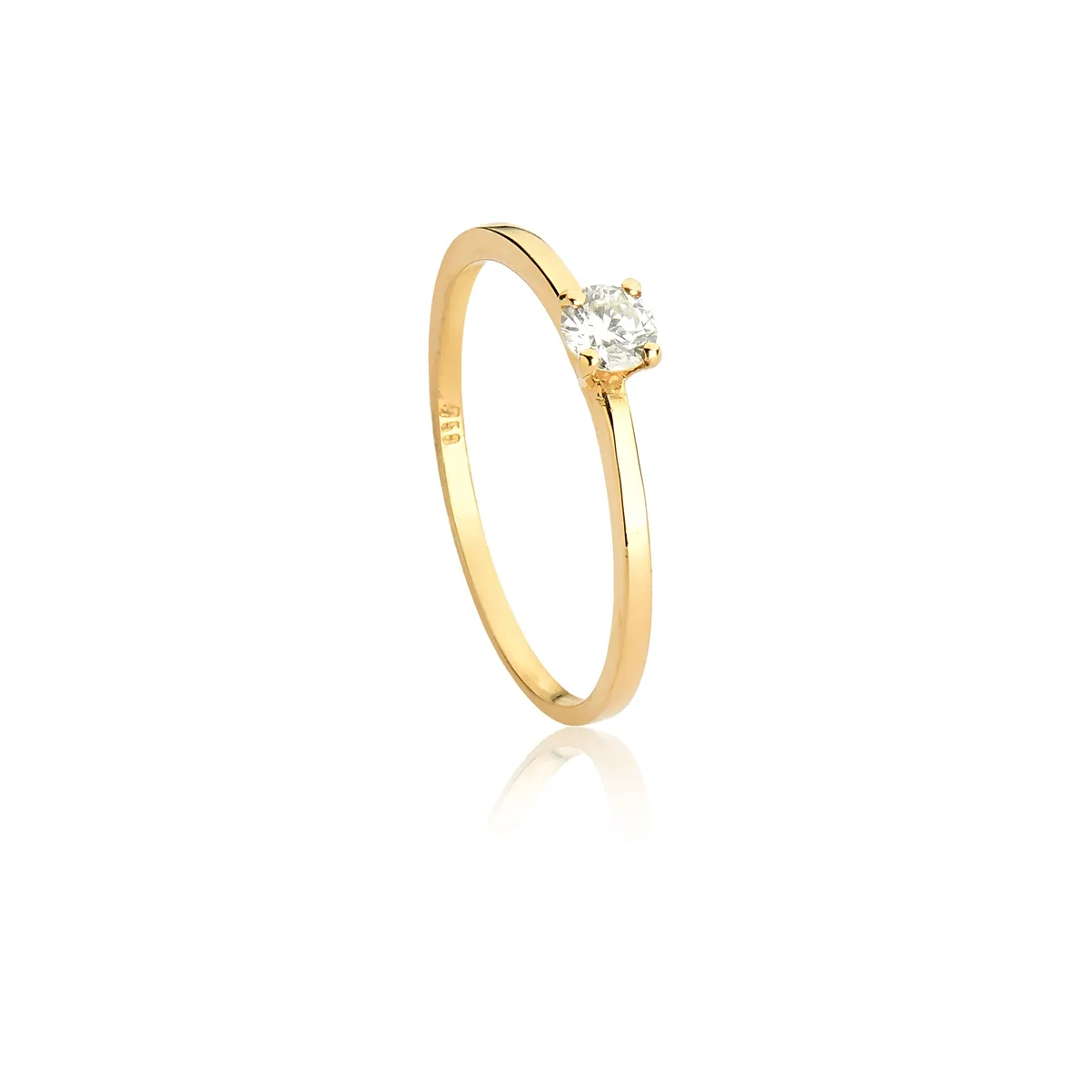 ANEL DE OURO 18K SOLITÁRIO COM DIAMANTE-COLEÇÃO SOLITÁRIOS.