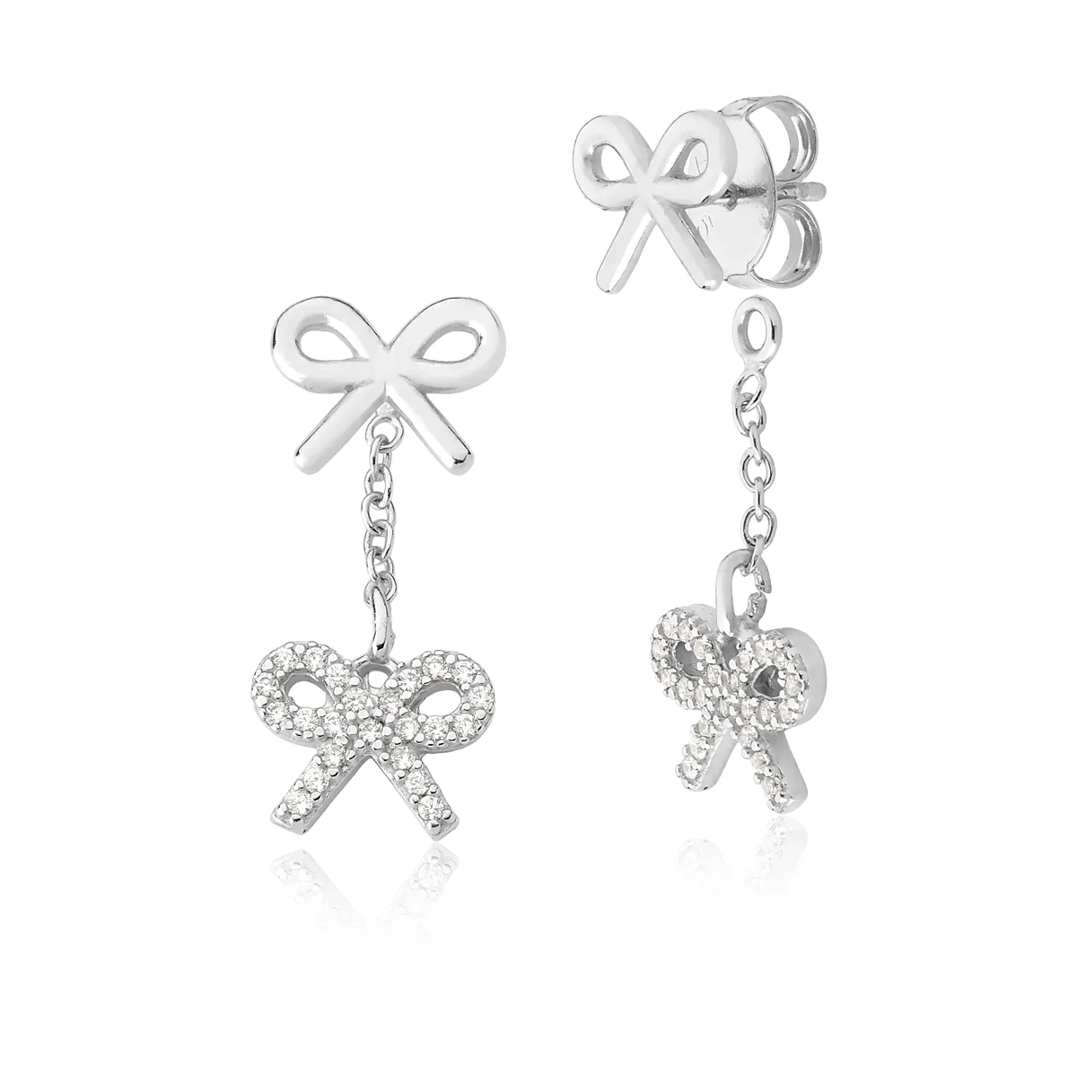 BRINCO DE PRATA  925 2 LAÇOS E ZIRCÔNIA-FOR ME