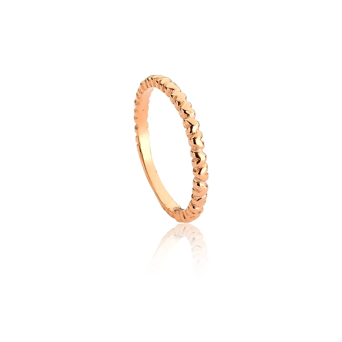 ANEL DE PRATA 925 BANHO ROSÊ APARADOR DE CORAÇÕES-FOR ME