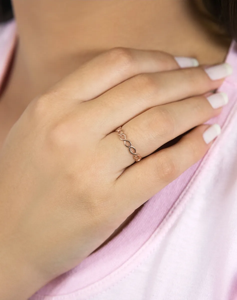 ANEL DE PRATA 925 BANHO ROSÊ INFINITO-FOR ME