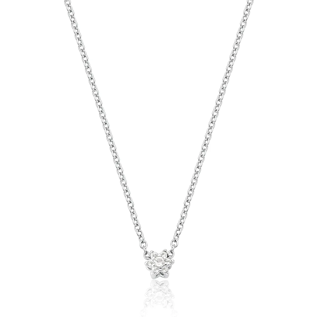 COLAR DE PRATA 925 FLOR DE TOPÁZIO BRANCO-FOR ME