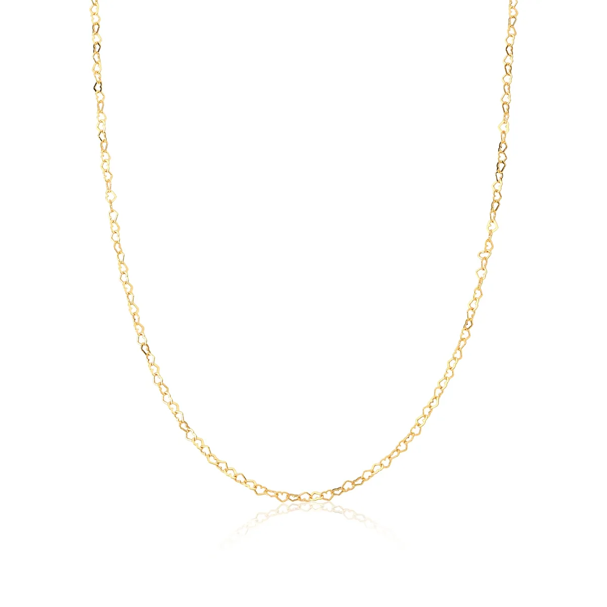 CORRENTE DE OURO 18K ELOS DE CORAÇÕES LOVE-45CM