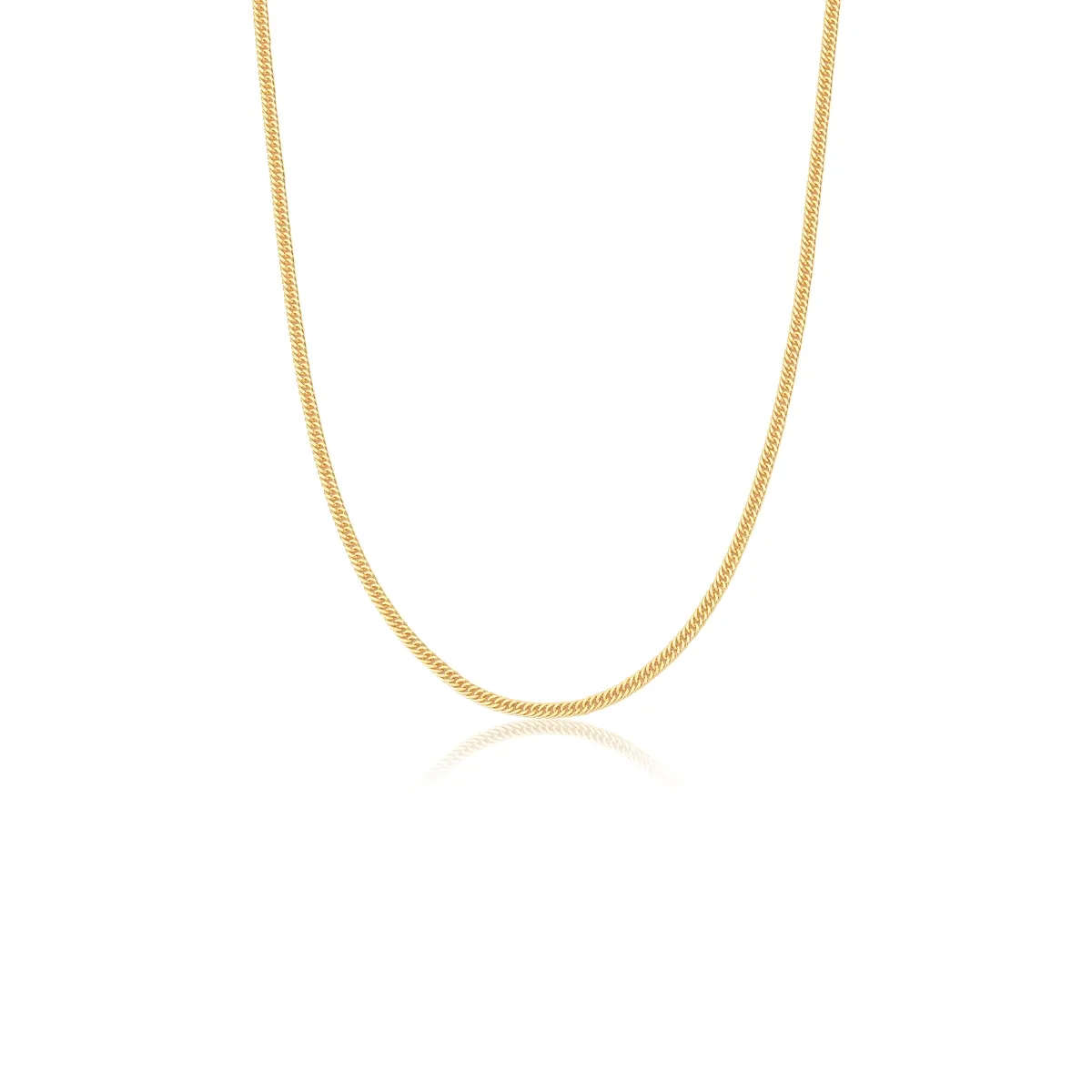 CORRENTE DE OURO 18K MALHA GROUMET DUPLA-40CM