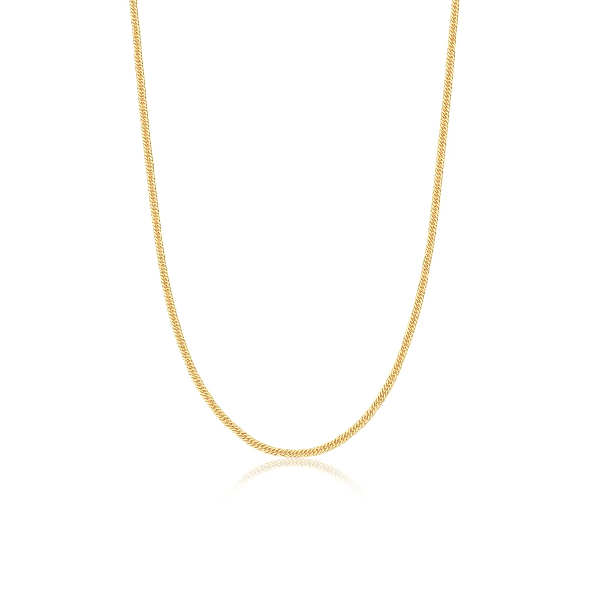 CORRENTE DE OURO 18K MALHA GROUMET DUPLA-45CM