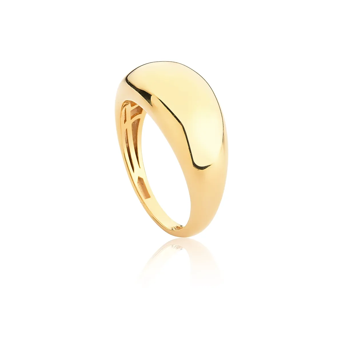 ANEL DE PRATA 925 COM BANHO DOURADO ORGANIC 1-COLEÇÃO INIZIO