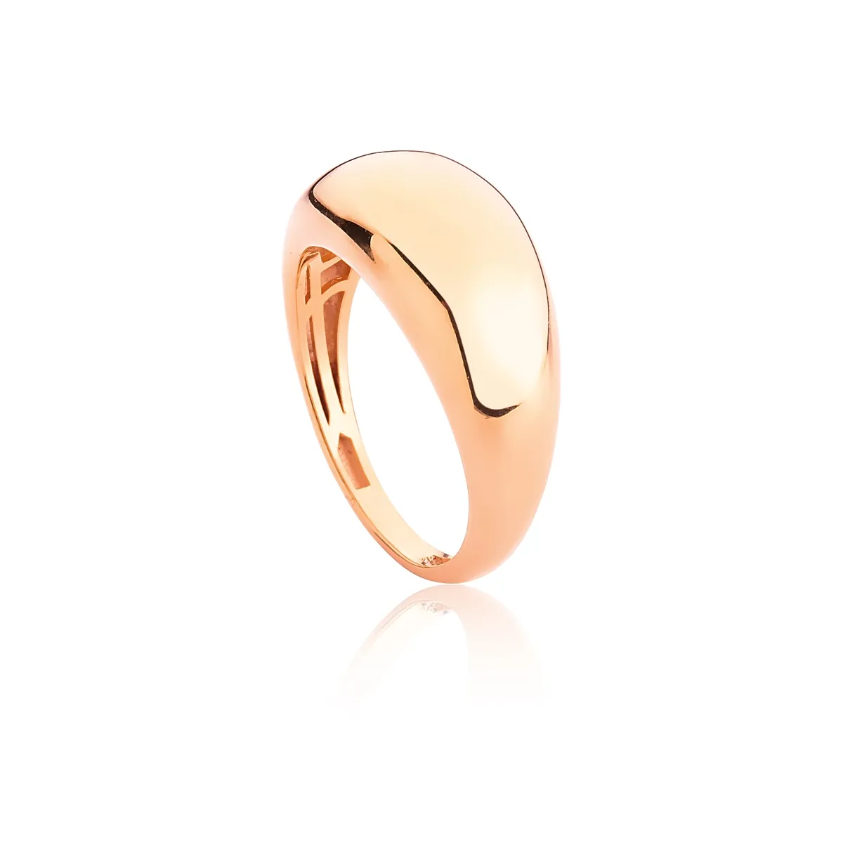 Anel de prata banho Rosê polido