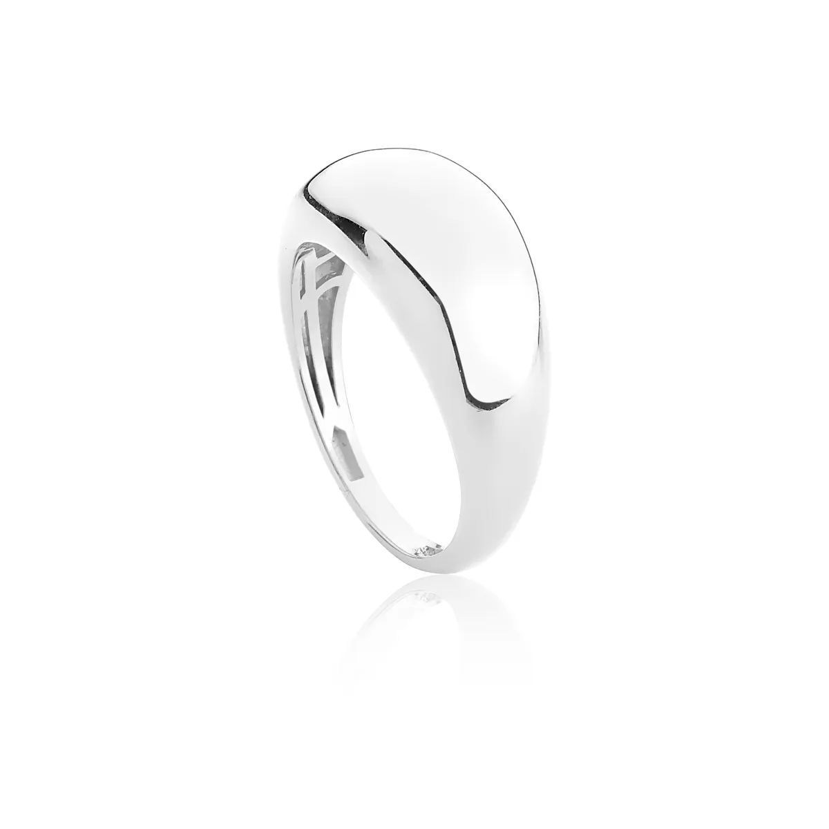 ANEL DE PRATA 925 RODINADO ORGANIC 1 LISO E POLIDO-COLEÇÃO INIZIO