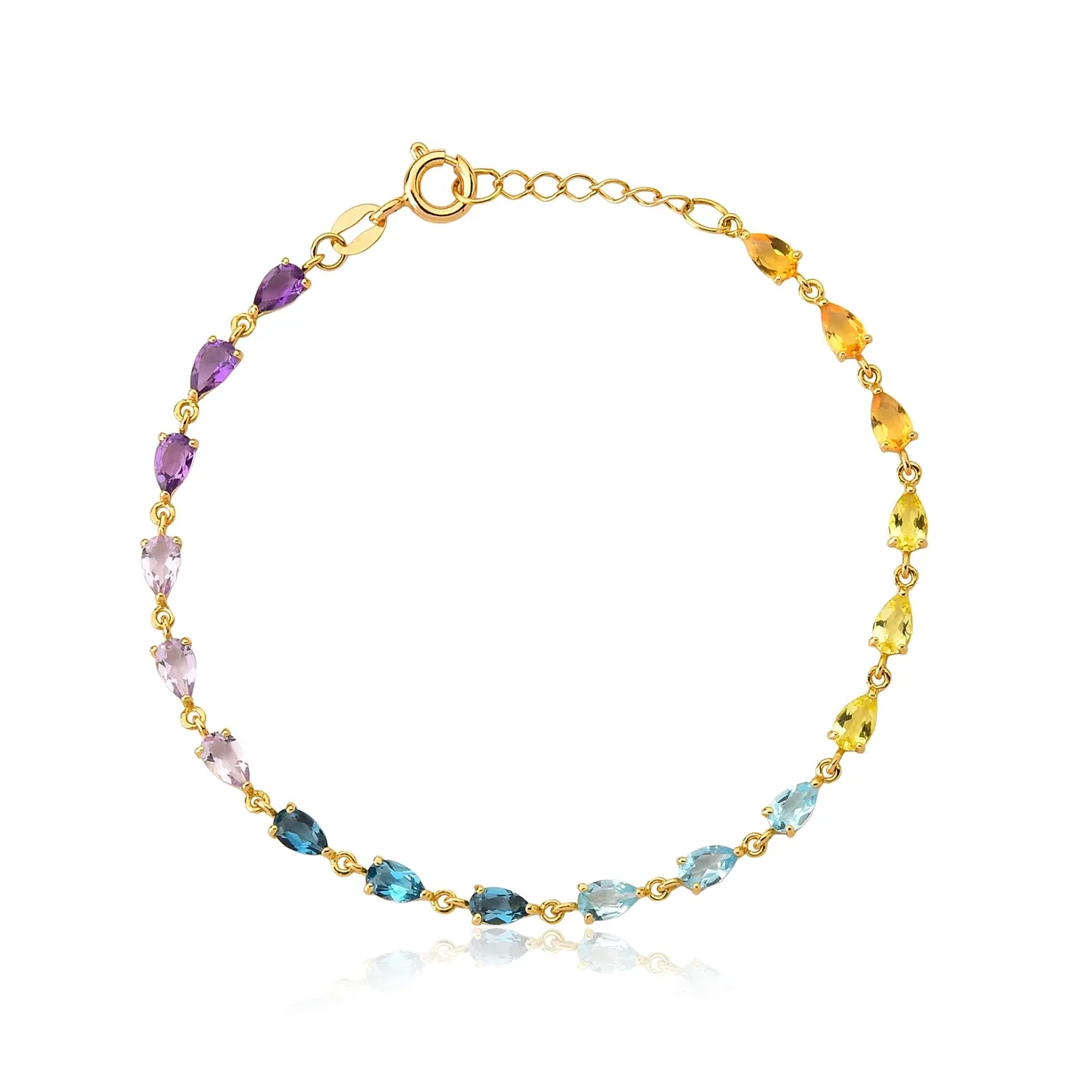 Pulseira ouro 18k mix de pedras brasileiras