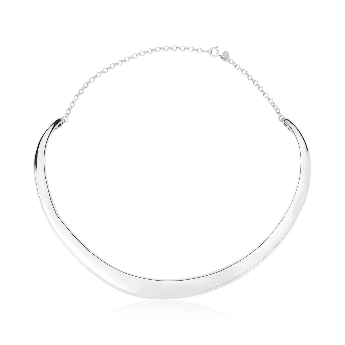 COLAR DE PRATA 925 ARO DURO RODINADA ORGANIC-COLEÇÃO INIZIO