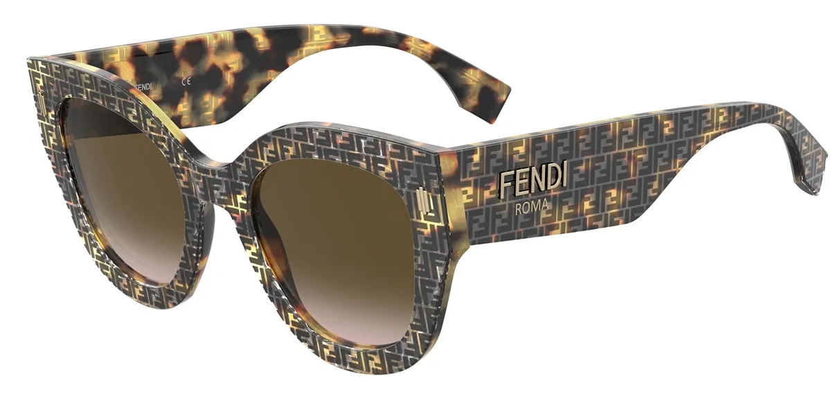 ÓCULOS DE SOL FENDI ACETATO MARROM MESCLADO - FF 0435/S H7P 52M2