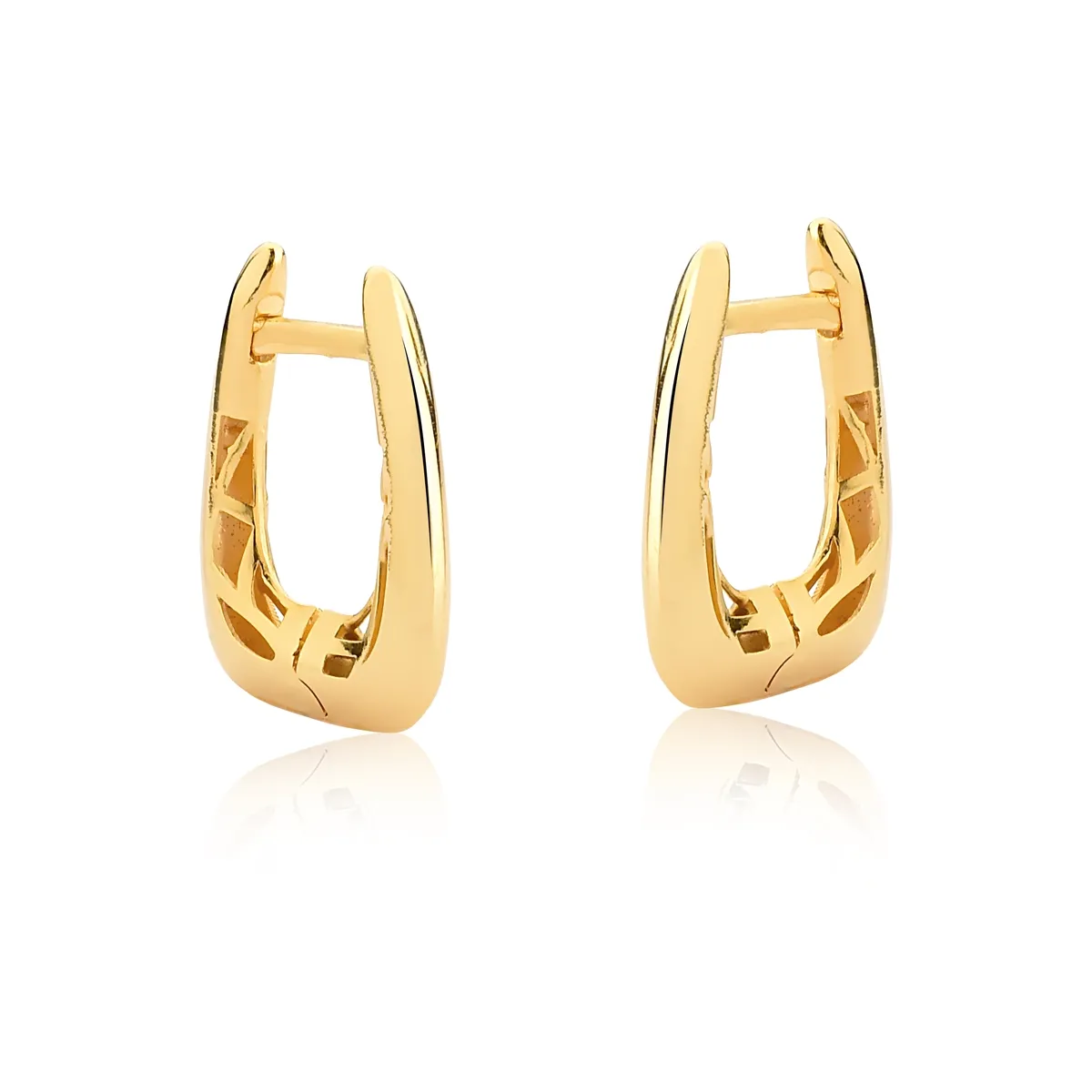 BRINCO DE PRATA 925 COM BANHO DOURADO ARGOLA G CLICK-COLEÇÃO INIZIO