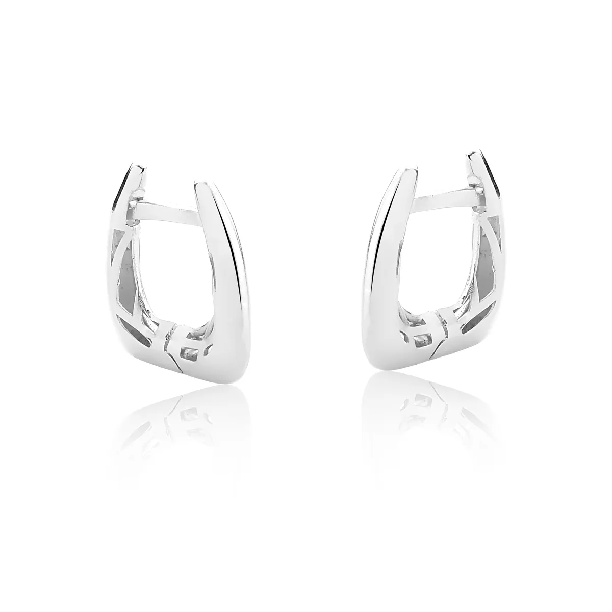 BRINCO DE PRATA 925 RODINADA ARGOLA P QUADRADA CLICK-COLEÇÃO INIZIO