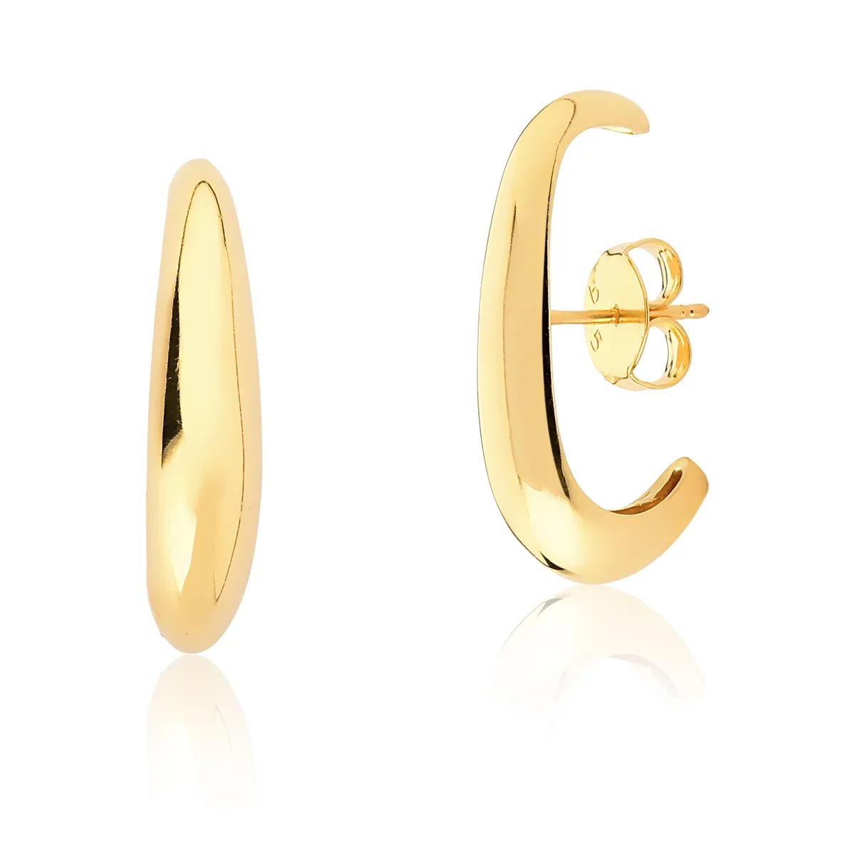 BRINCO DE PRATA 925 COM BANHO DOURADO ORGANIC WHIP 1 LISO POLIDO-COLEÇÃO INIZIO