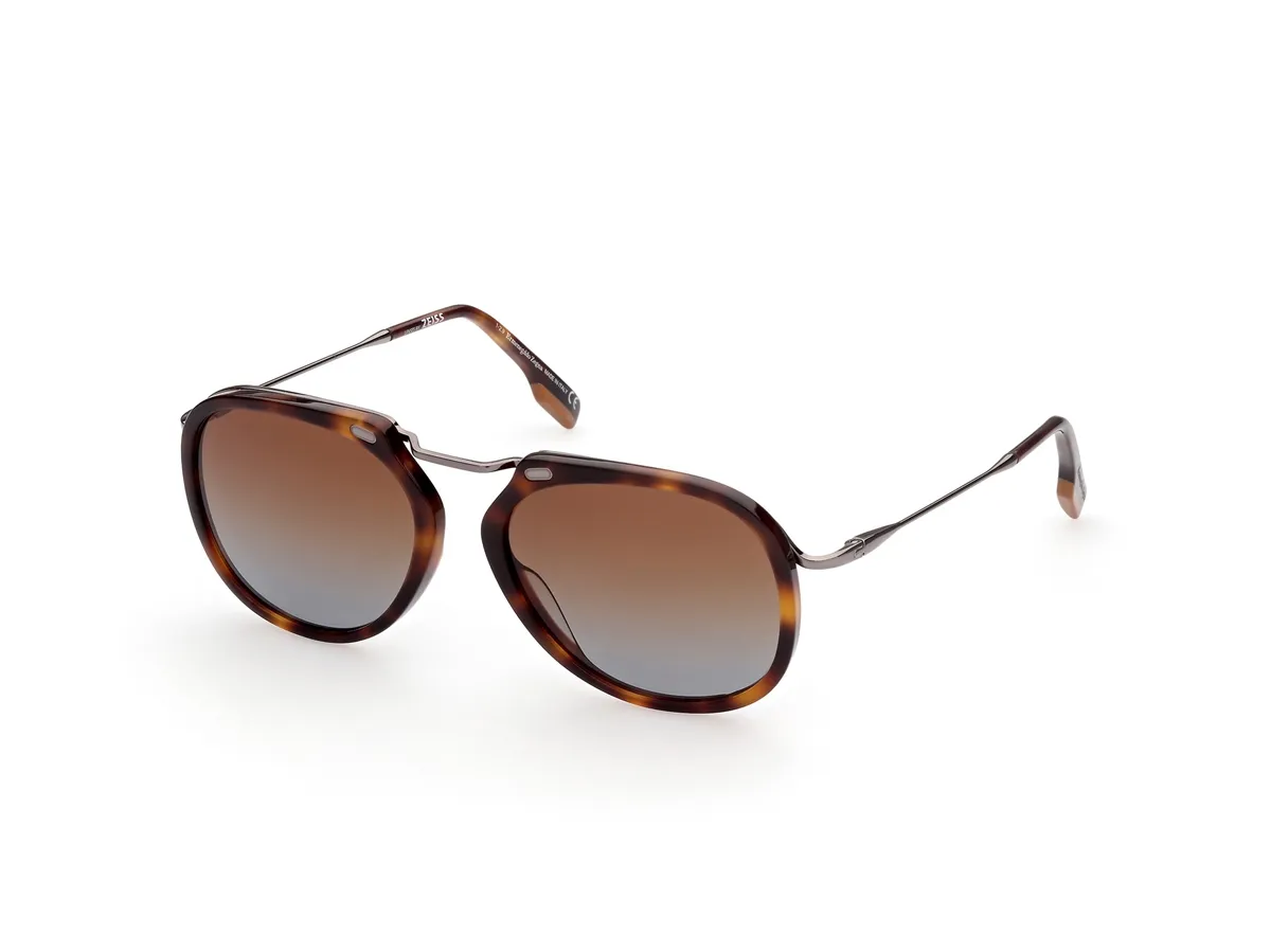 ÓCULOS DE SOL ERMENEGILDO ZEGNA METAL MARROM MESCLADO - EZ0164_5752F