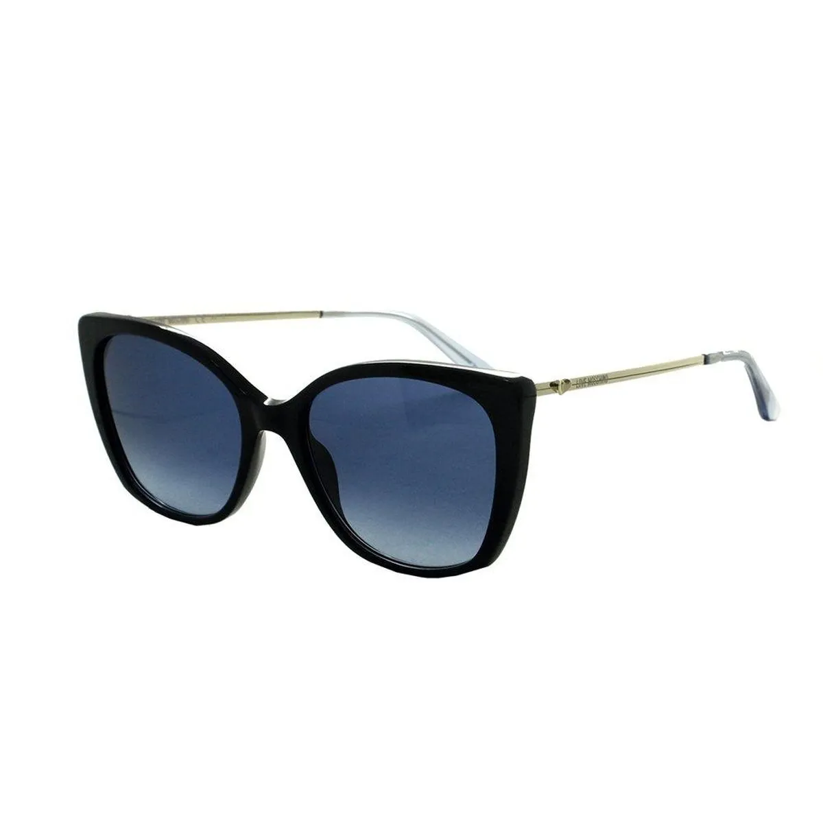 Óculos de Sol Love Moschino MOL018/S 807 5508 Acetato Preto com lentes na cor Azul Degradê