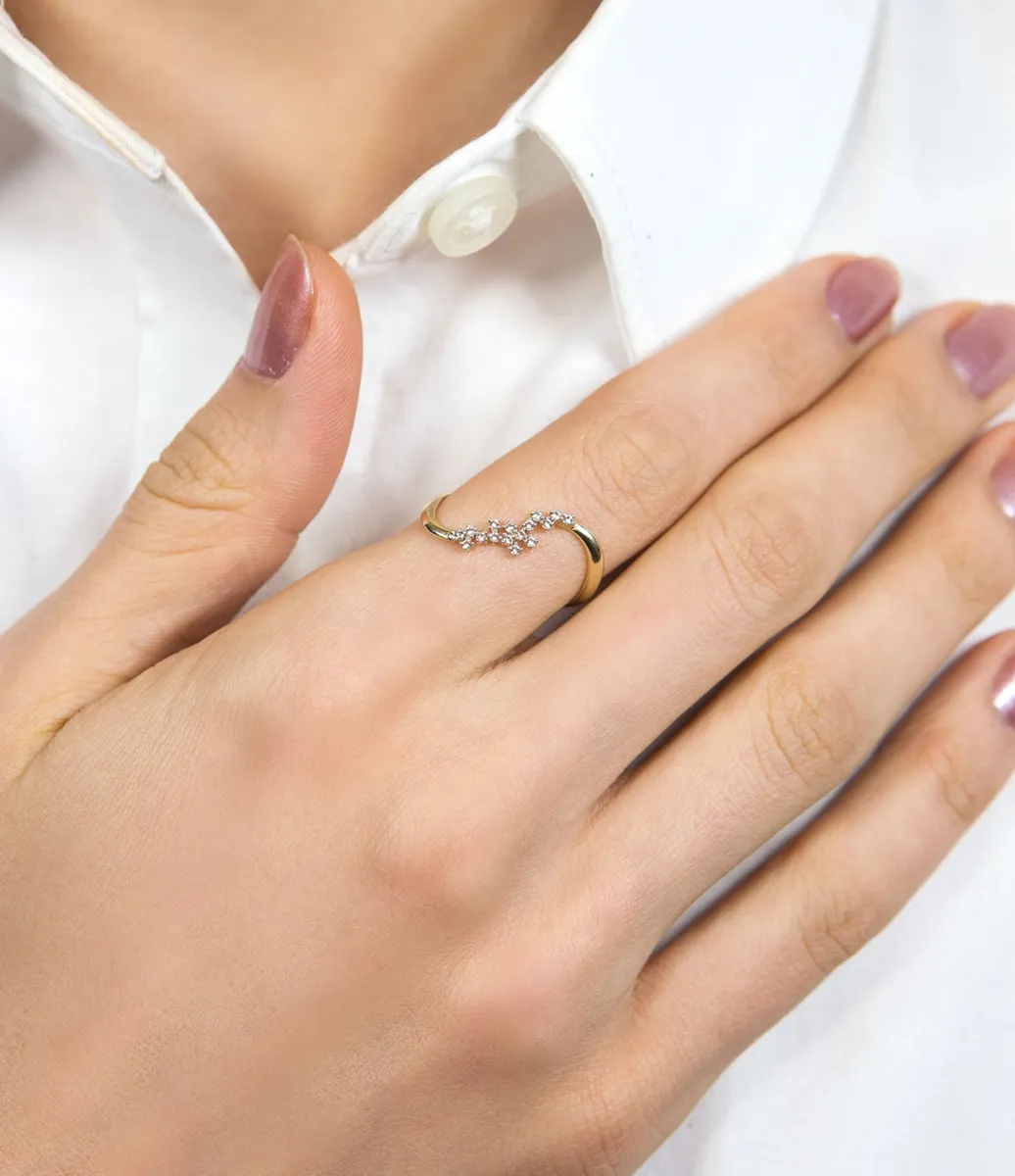 Anel de Ouro 10k com filete de topázio branco