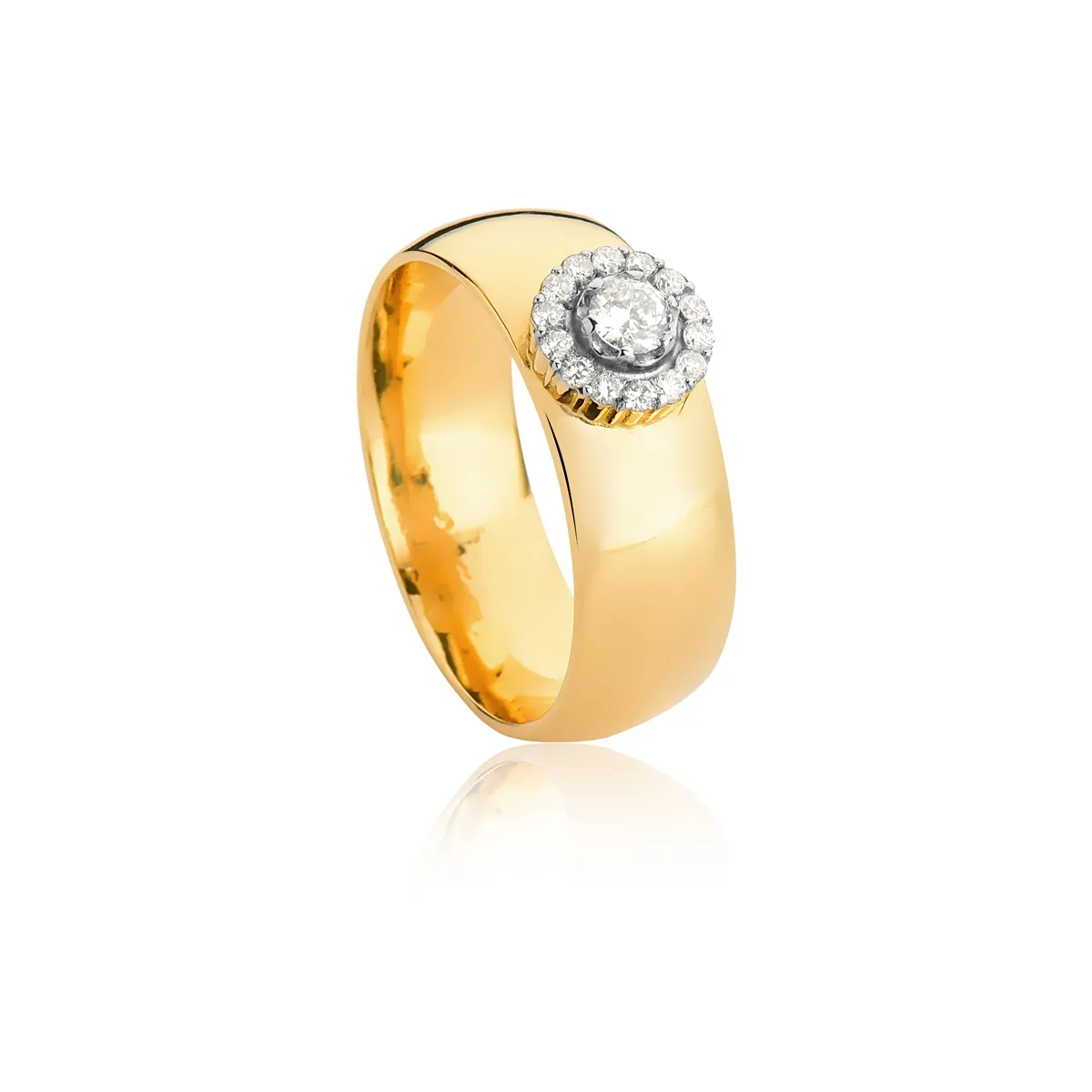 ALIANÇA DE OURO 18K  CHUVEIRO COM DIAMANTES RODINADOS