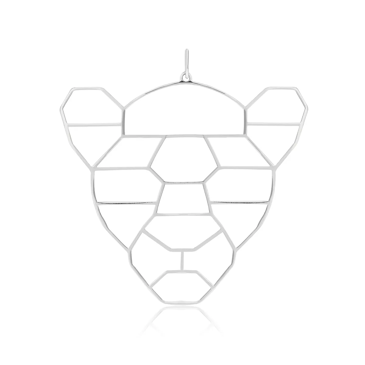 PINGENTE DE PRATA 925 ONÇA VAZADA RODINADO-COLEÇÃO HENRIQUE STEYER