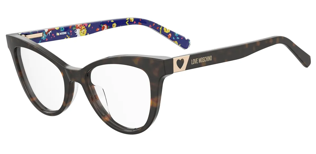 Óculos de Grau Love Moschino MOL576 086 5018 Acetato Marrom Mesclado