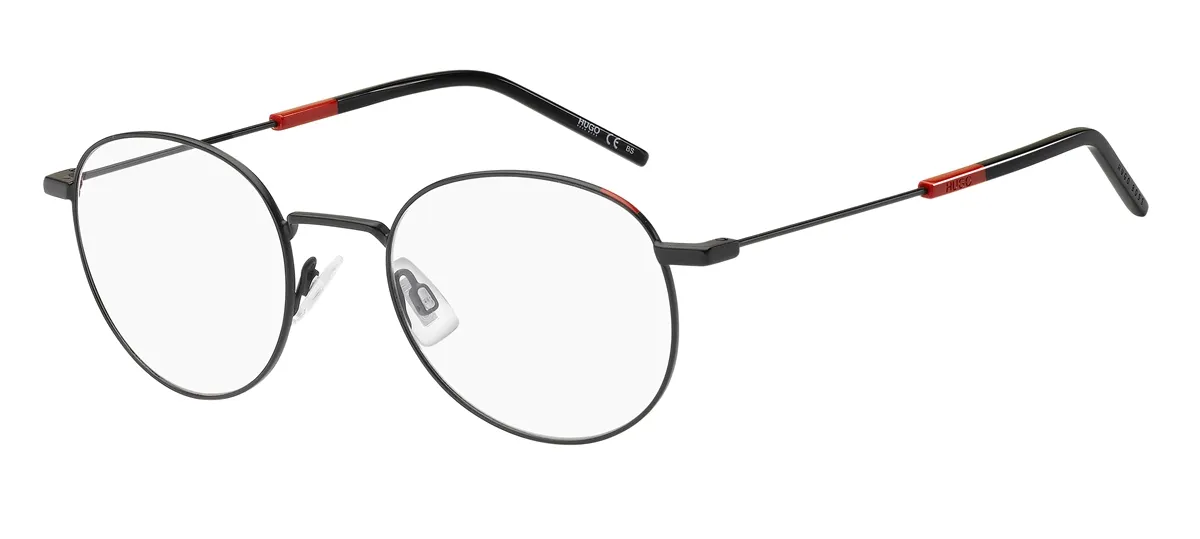 Óculos de Grau Hugo Boss HG 1122 BLX 5121 Metal Preto Fosco e Vermelho