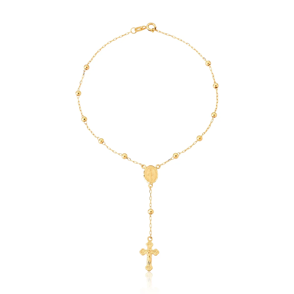 Pulseira ouro 18k terço elo cadeado