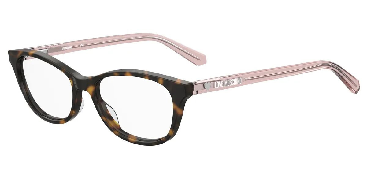 Óculos de Grau Juvenil Love Moschino MOL544/TN 086 4916 R Acetato Marrom Mesclado
