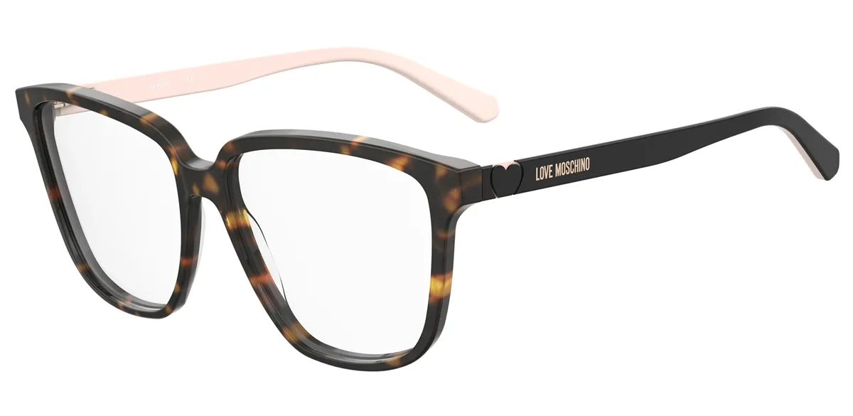 Óculos de Grau Love Moschino MOL583 086 5514 Acetato Marrom Mesclado