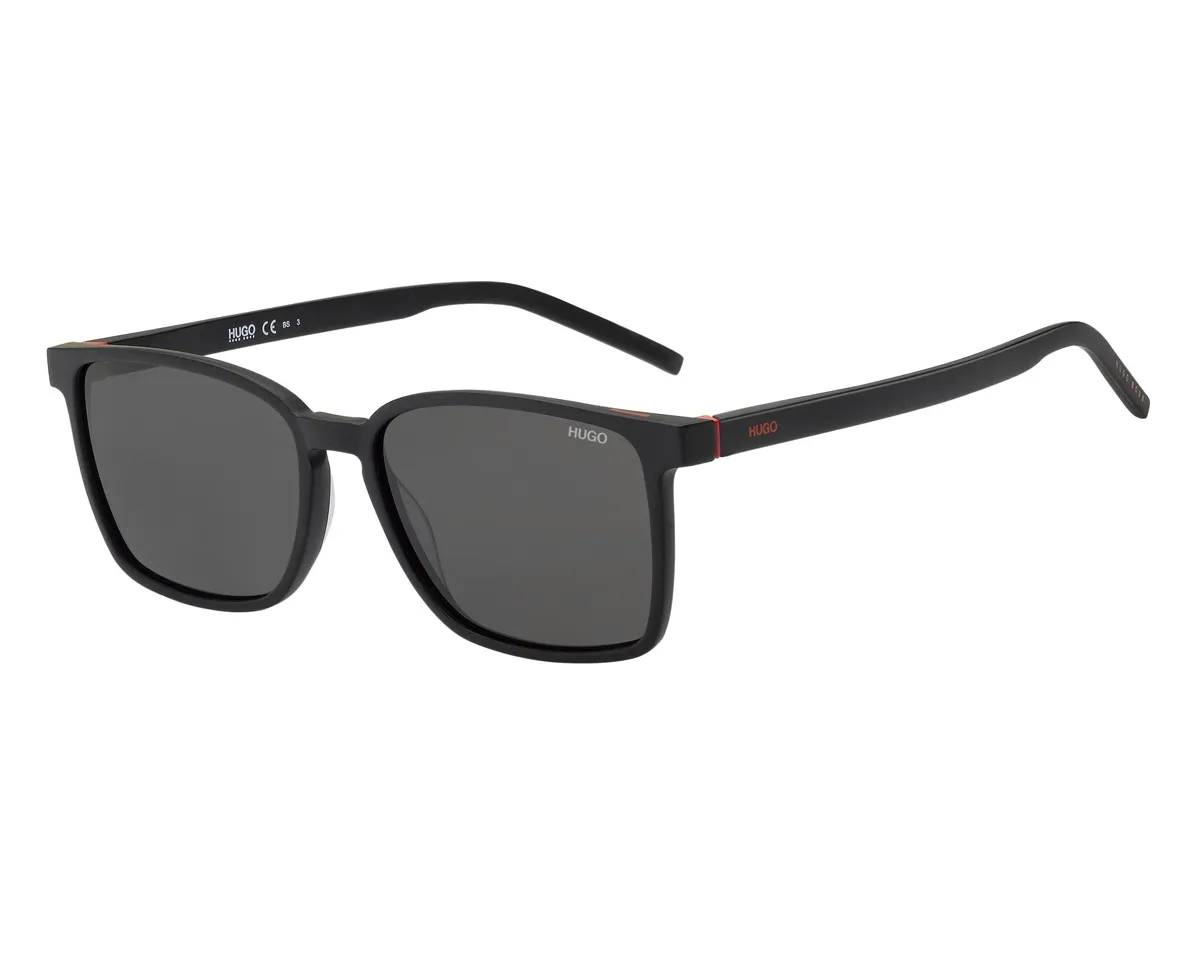 Óculos de Sol Hugo Boss HG 1128/S 003 56IR Acetato Preto com lentes na cor Cinza