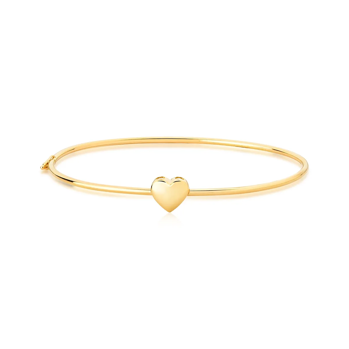 Pulseira ouro 18k bracelete tubo e coração polido Coleção My Heart