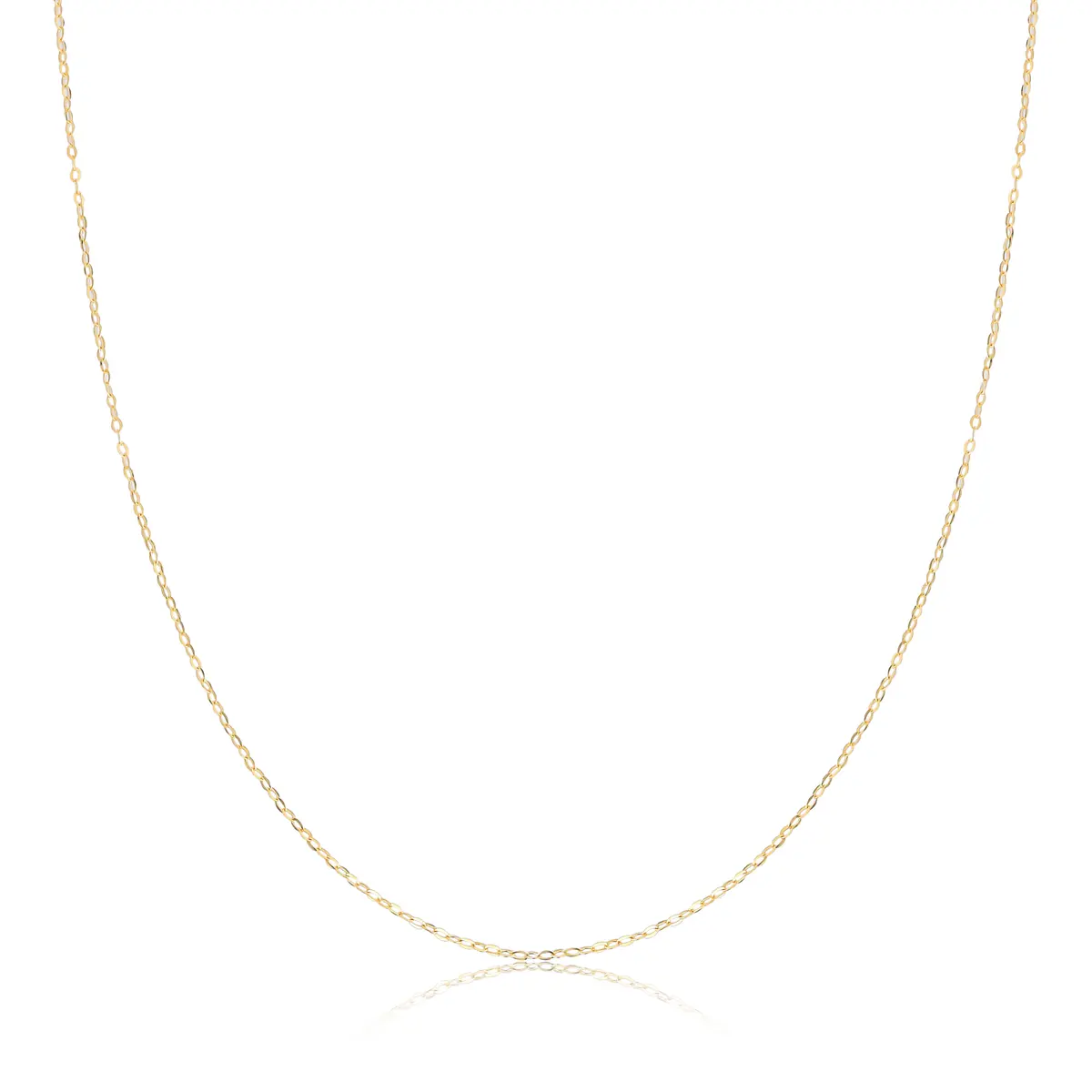 Corrente malha Americana ouro 18k polida 45CM