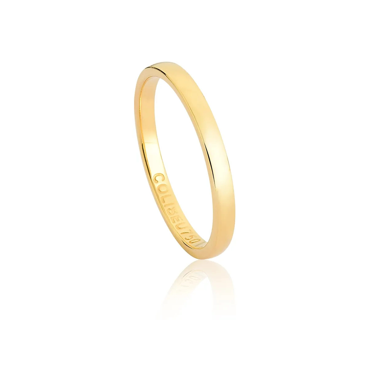 Aliança Te Amo anatômica abaulada ouro 18k polida 2,5MM