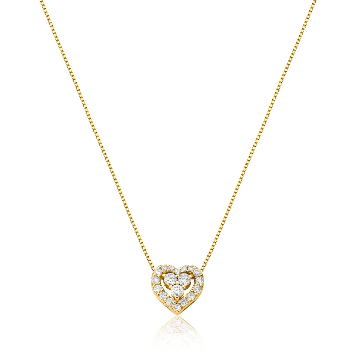 Pingente Ouro 18k coração com 28pts de Diamantes Coleção New Heart