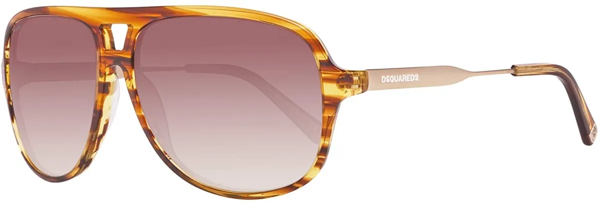 Óculos de Sol Dsquared2 DQ0186_6050C Acetato Marrom e Amarelo com lentes na cor Fumê