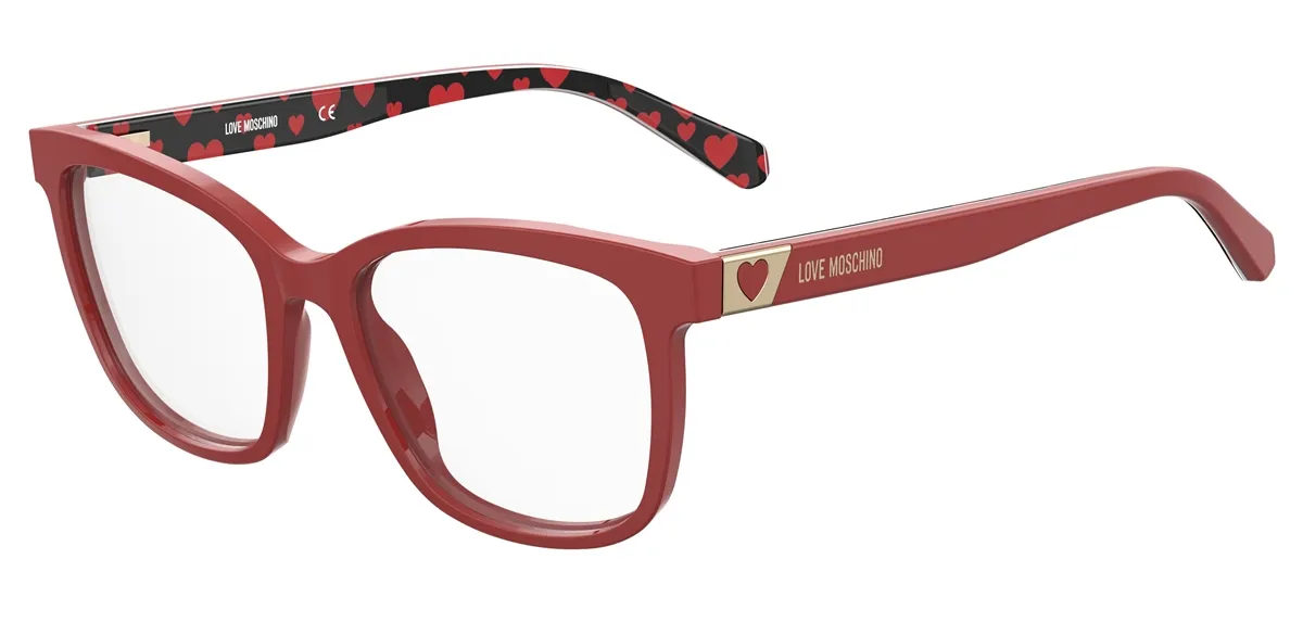 Óculos de Grau Love Moschino MOL585 C9A 5217 Acetato Vermelho