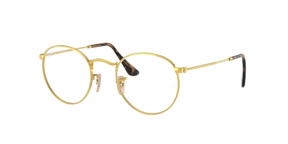 Óculos de Grau Ray-Ban Round Metal 0RX3447VL 2500 50 Metal Dourado