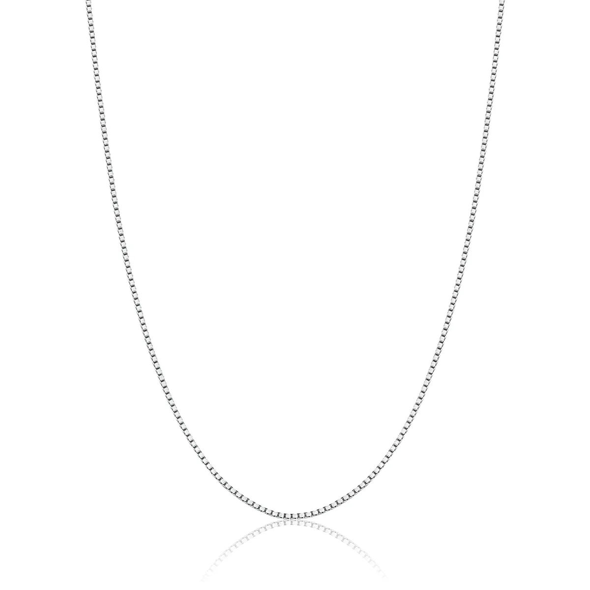 Corrente malha Veneziana ouro branco 18k fecho mola 45CM