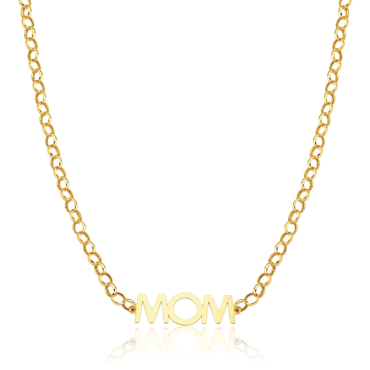 Gargantilha Wow Mom corrente ouro 18k com monograma Mom 45CM