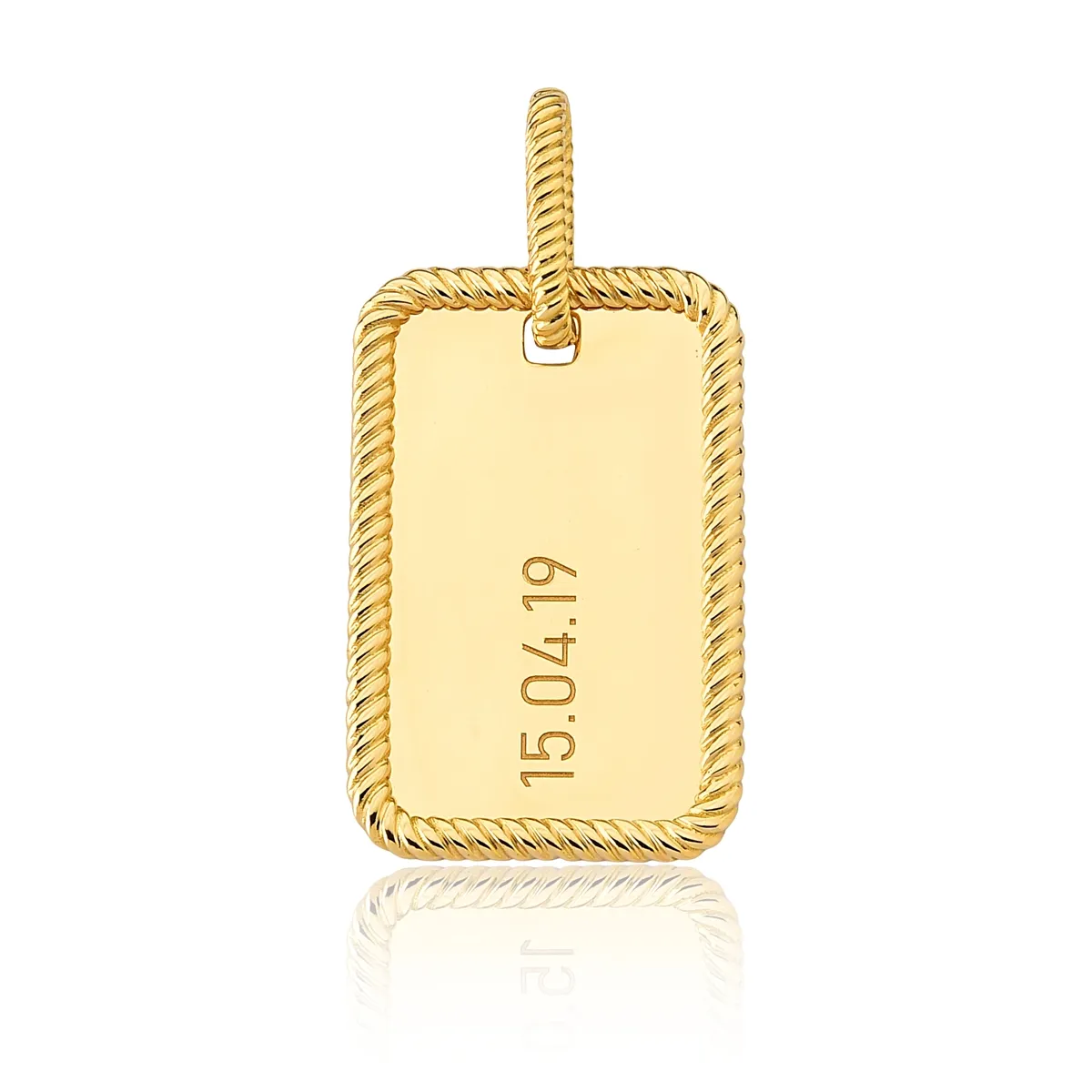 Pingente de Ouro 18k retangular coleção Gifts Personalizados