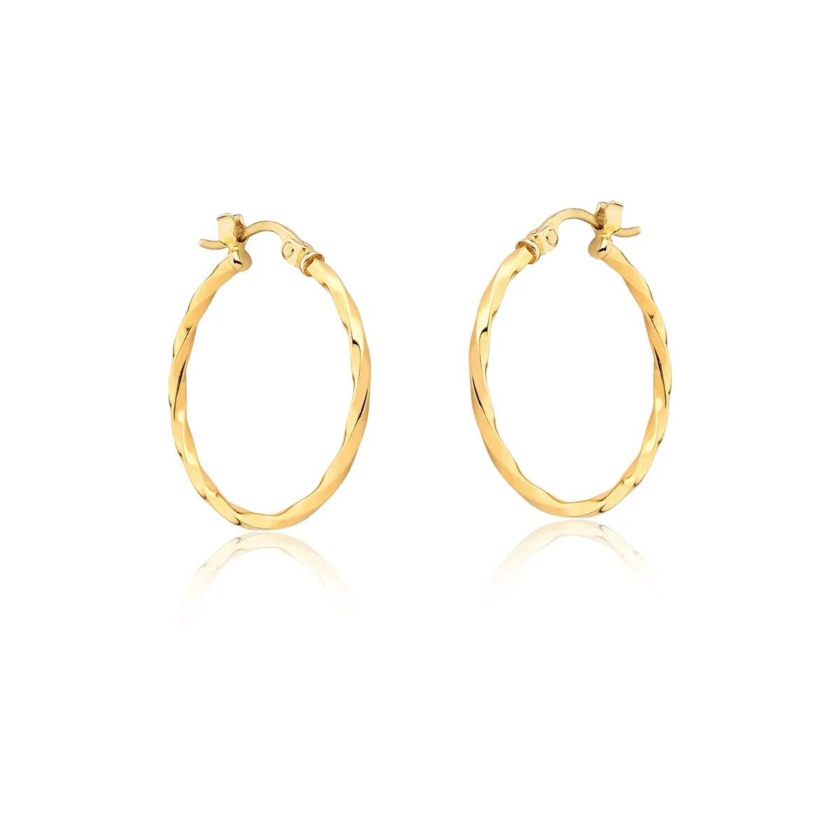 Brinco de Ouro 18k Argola Torcida Polida