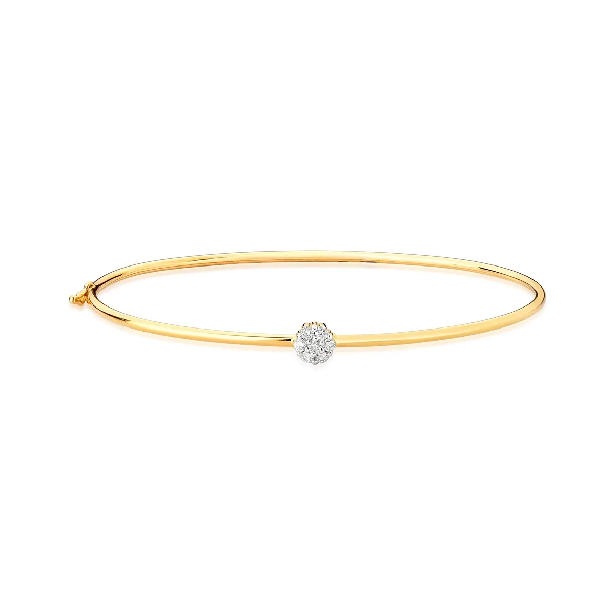 Pulseira ouro 18k bracelete tubo com flor de Diamantes Coleção Diamond Flowers