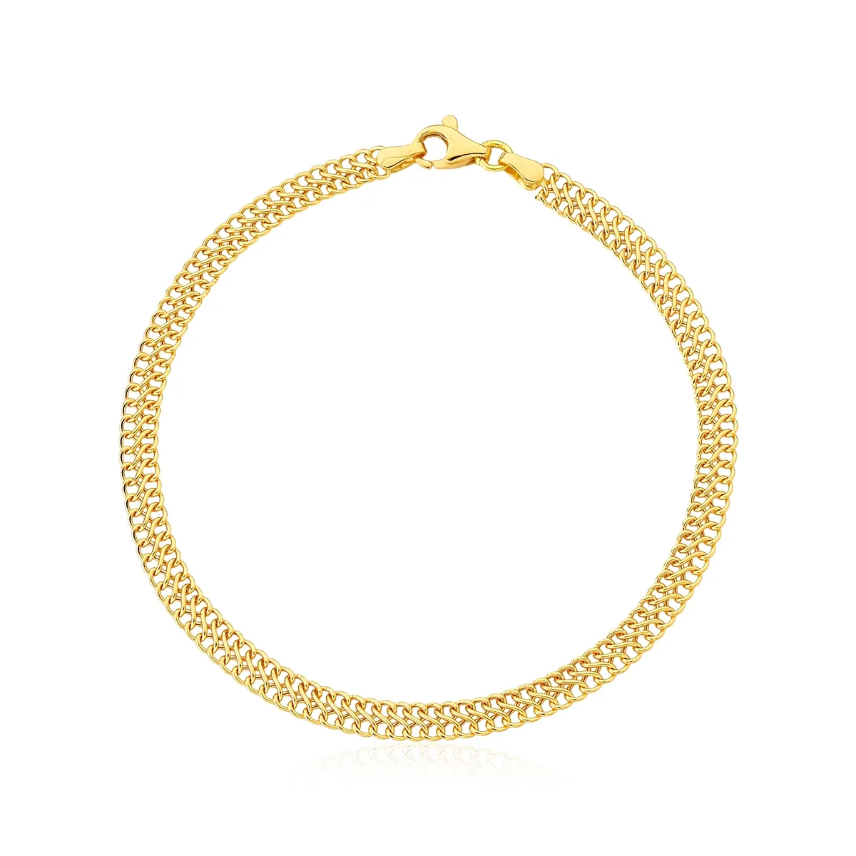 Pulseira malha lacraia ouro 18k oca polida 19CM
