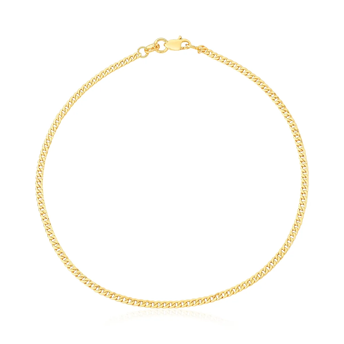 Pulseira de Ouro 18k Elo Groumet Polida -21CM